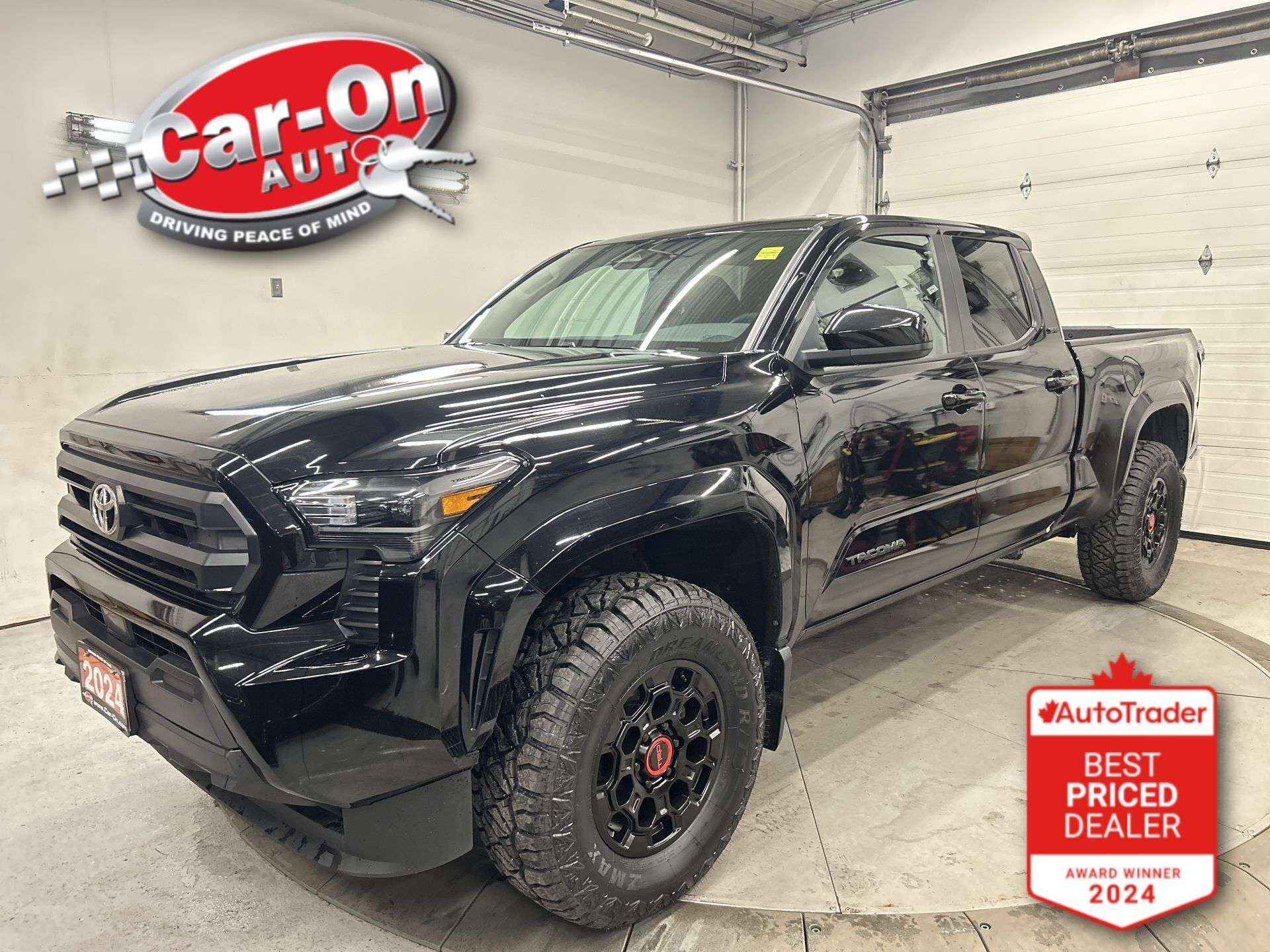 Black 2024 Toyota Tacoma SR5 Double Cab 4WD Pickup Truck Four-Wheel Drive Automatic