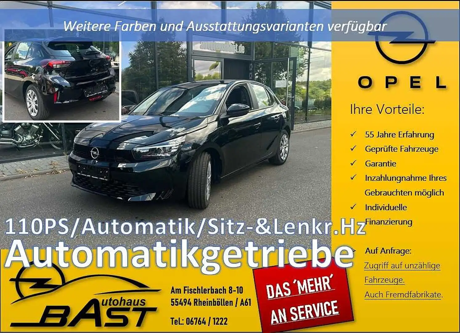 Opel Corsa -F Facelift TAGESZULASSUNG Automatik 110PS Parkpil Schwarz - 1