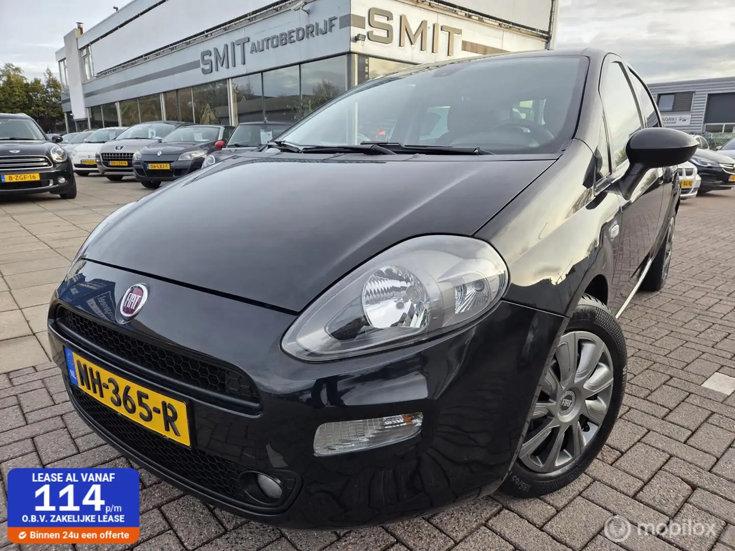 Fiat Punto Evo 0.9 TwinAir Lounge 5DRS/Ecc/CC/PDC/NLAuto Noir - 1