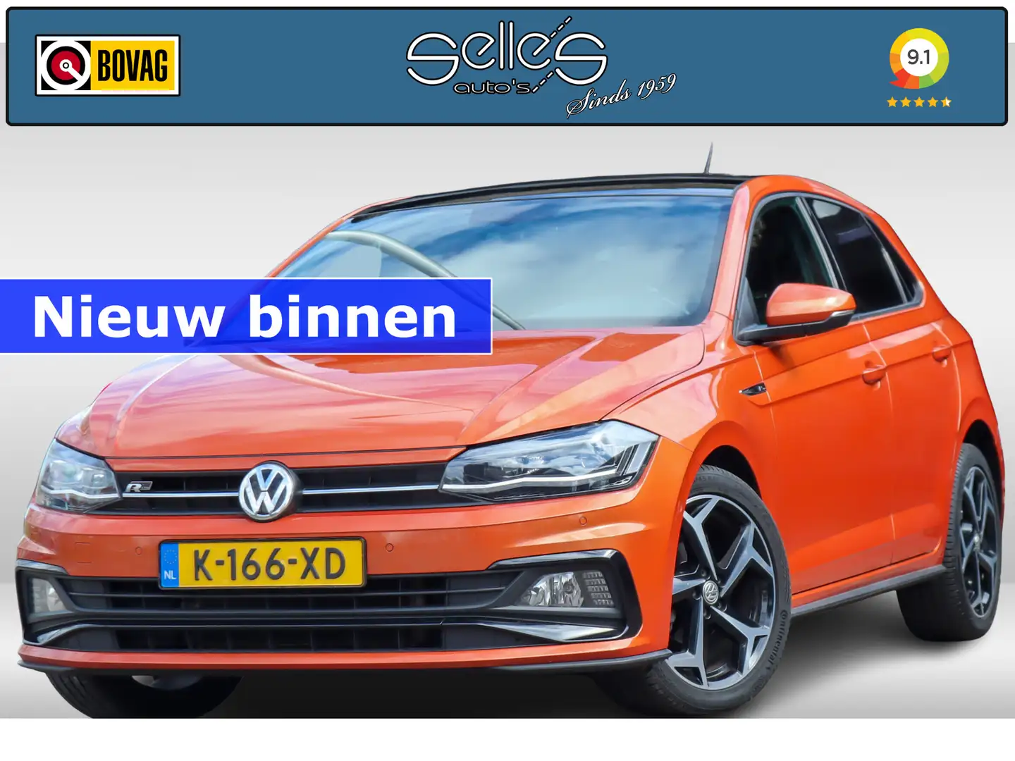 Volkswagen Polo 1.0 TSI Highline Business R | Schuifdak | R-Line i Oranje - 1