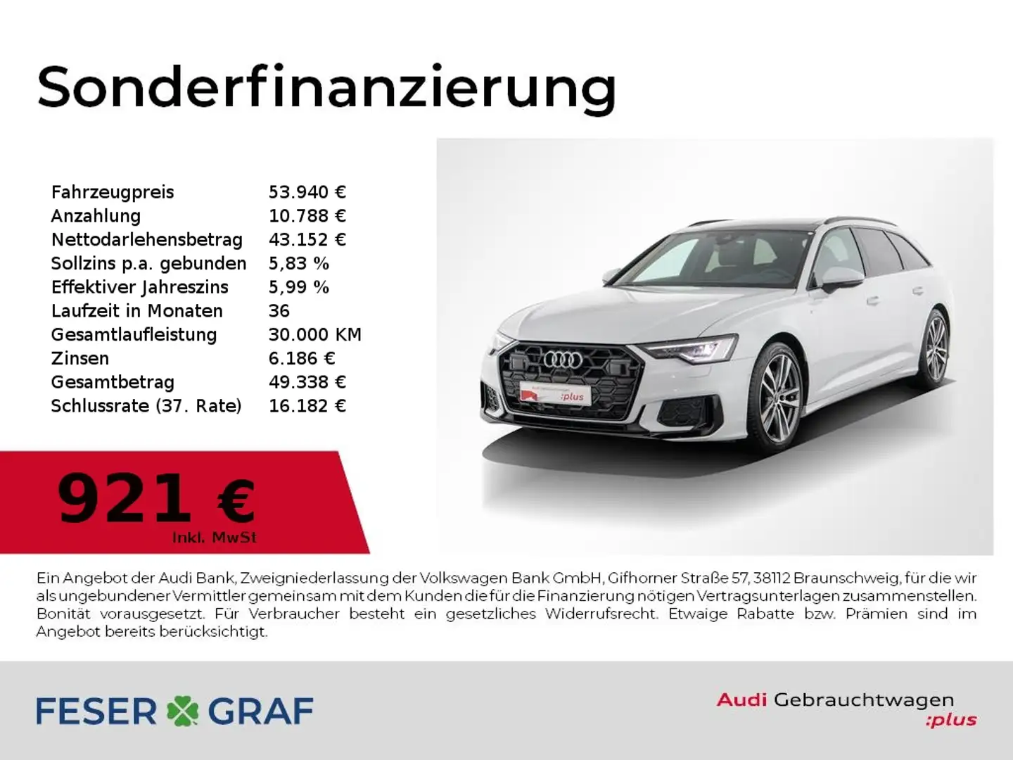 Audi A6 Avant S line 40 TDI S tronic Matrix/Pano./AHK Weiß - 1