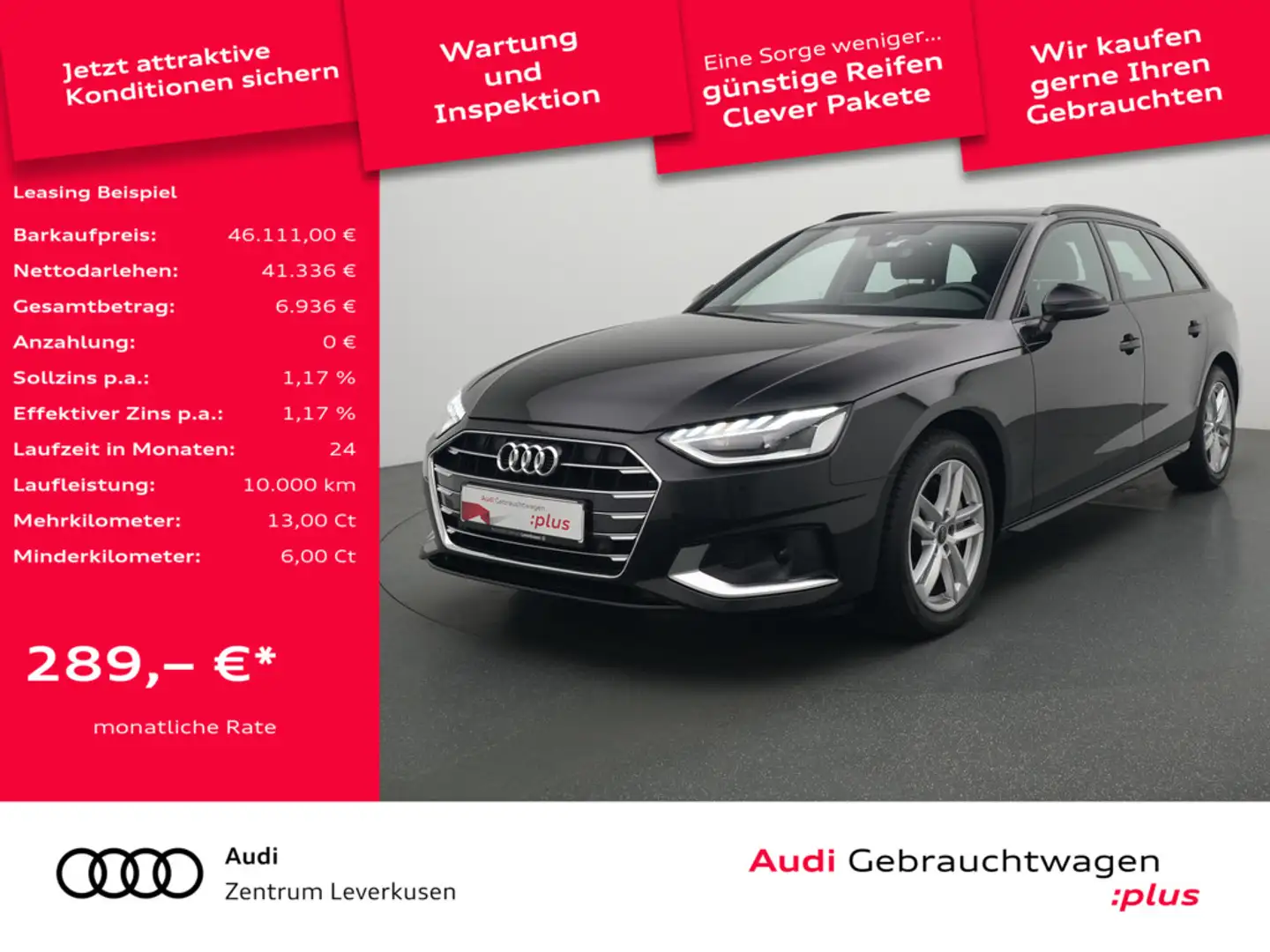 Audi A4 Avant advanced STRON KAM ACC MATRIX APP Schwarz - 1