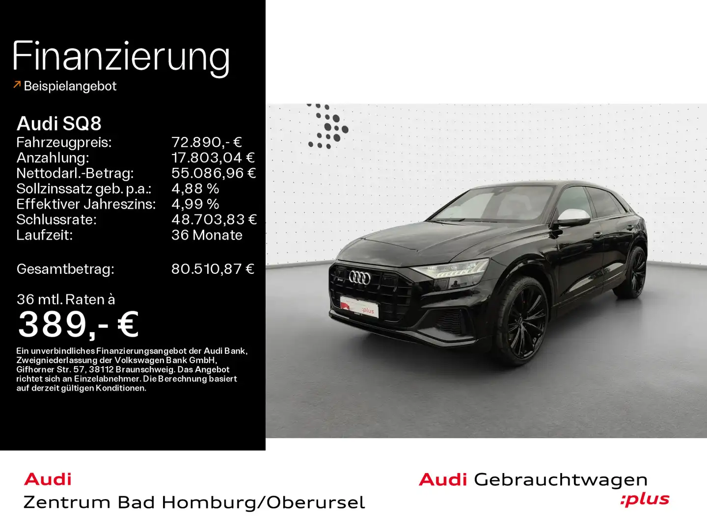 Audi SQ8 TFSI quattro*Navi*Matrix*DVD*HUD*AHK*B&O*PDC Noir - 1