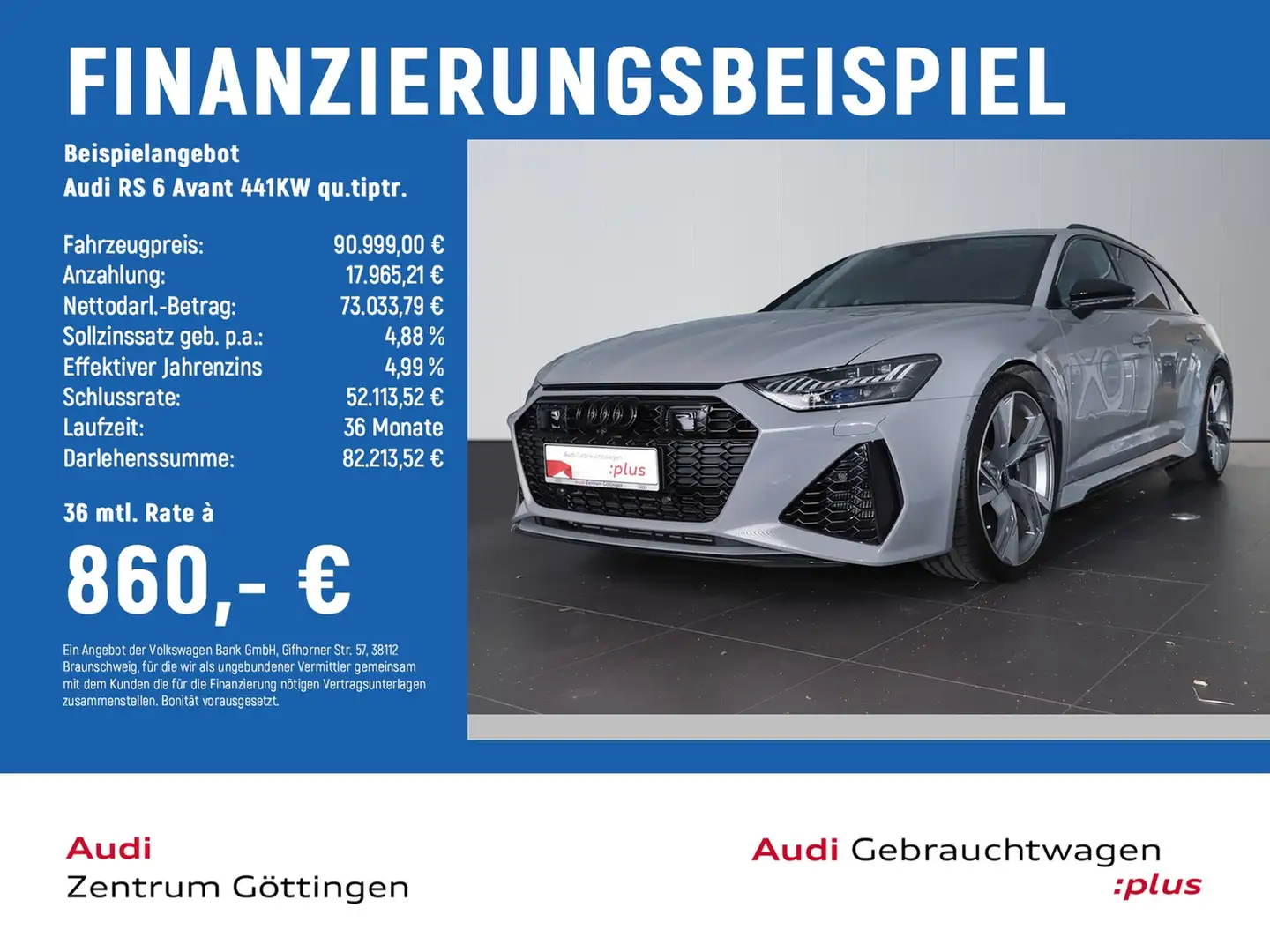 Audi RS6 RS 6 Avant 441KW qu.tiptr. MATRIX+RS DYNAMIK+B&O Grau - 2
