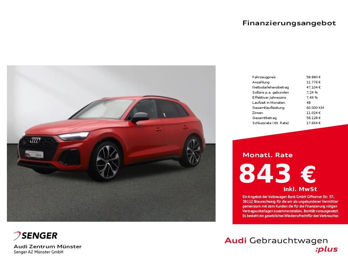 Audi SQ5 3.0 TDI quattro Matrix B&O Kamera Pano AHK Rouge - 1