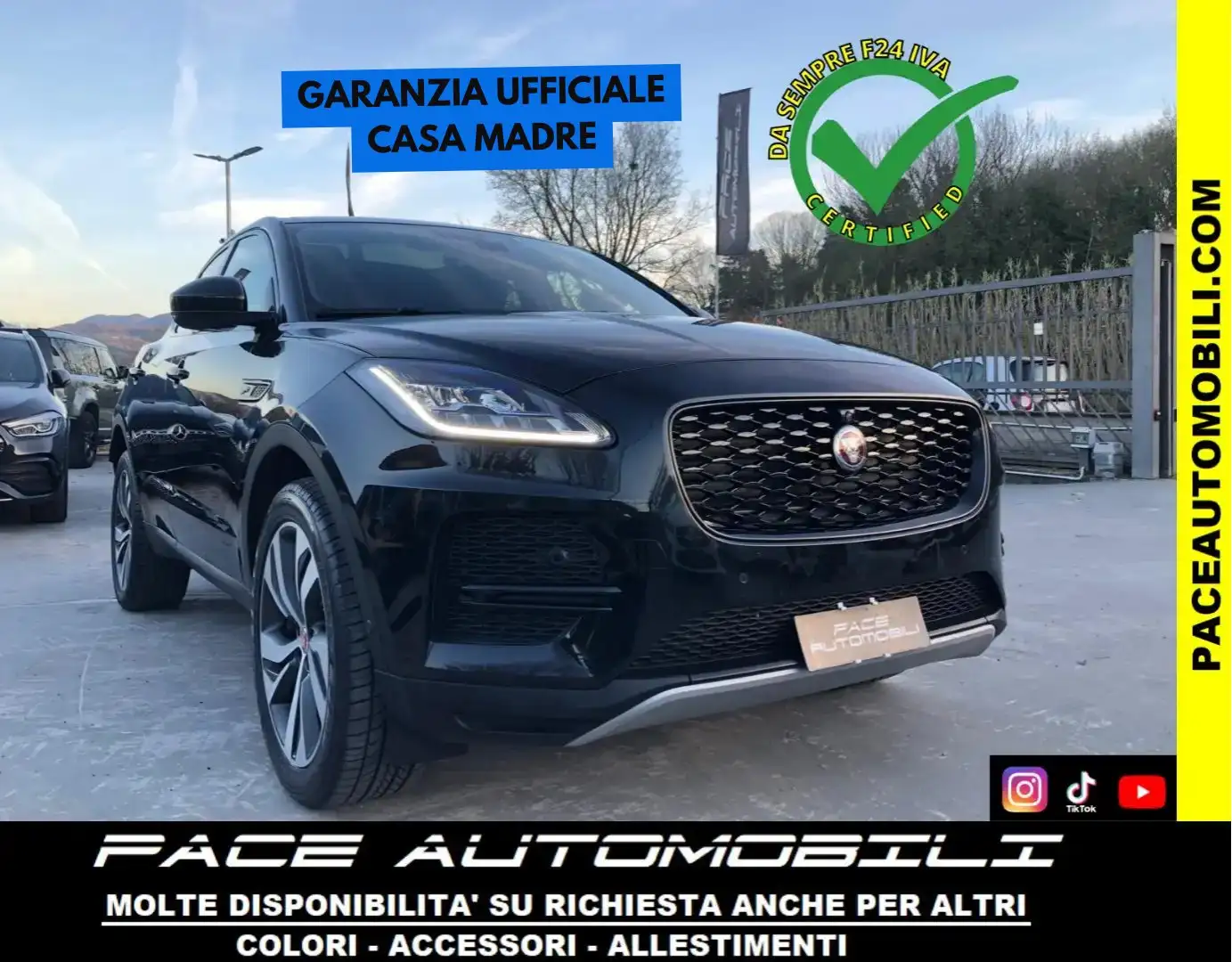 Jaguar E-Pace D165 NAVI TETTO PANORAMA F1 LED PDC KAMERA 20" Nero - 1