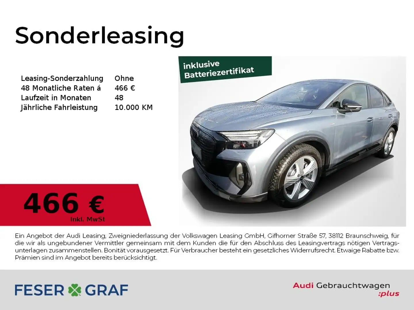 Audi Q4 e-tron Spb. 55 qu. S line Matrix Pano Sonos R Blau - 1