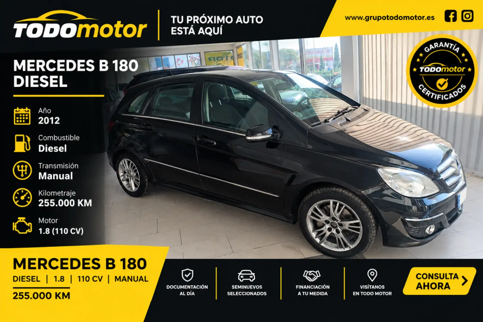 Mercedes-Benz B 180 180CDI Negro - 1