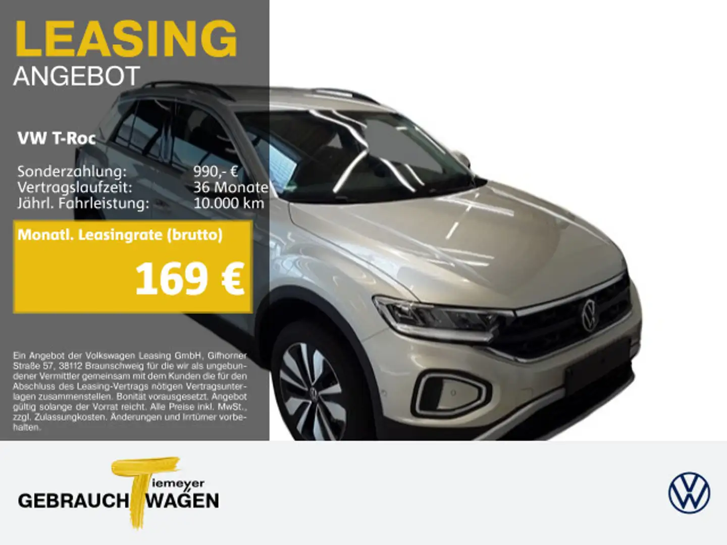 Volkswagen T-Roc 1.0 TSI MOVE NAVI KAMERA LED SITZ Silber - 1