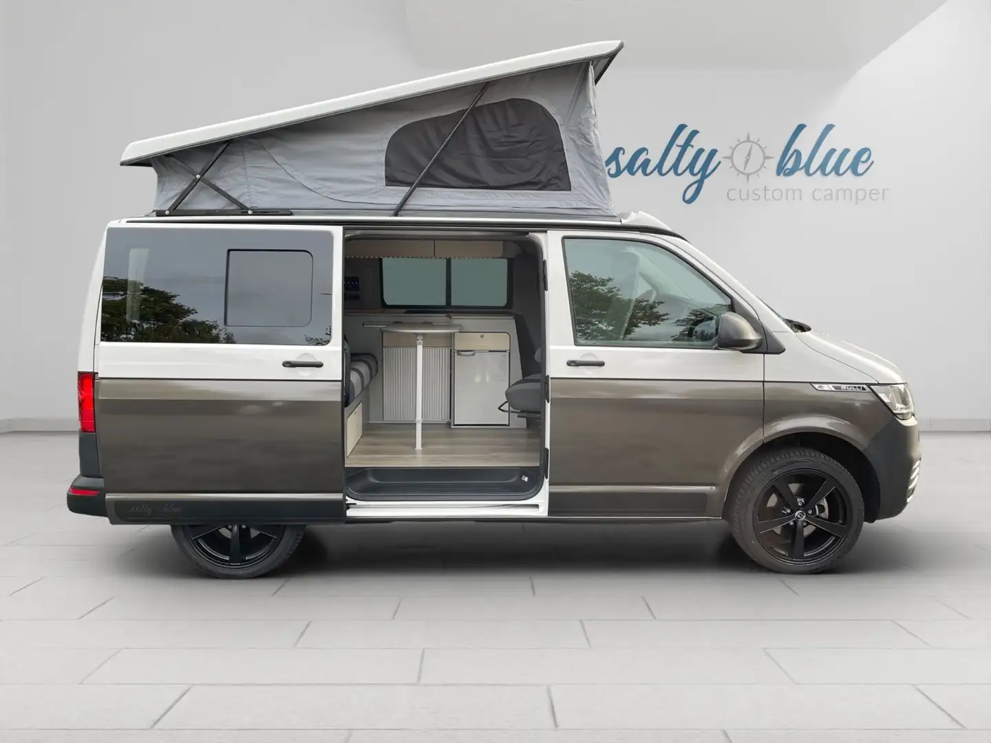 Volkswagen T6.1 Salty Blue Premium, Dach Wit - 2