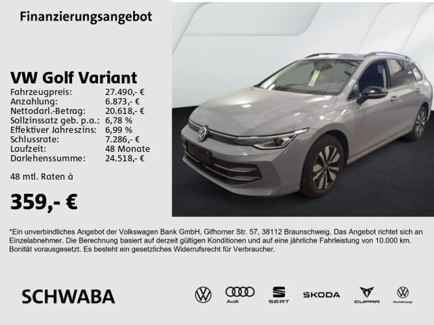 Volkswagen Golf Variant Goal 1.5 TSI *ACC*AHK*LED*NAVI*16'' Grau - 1