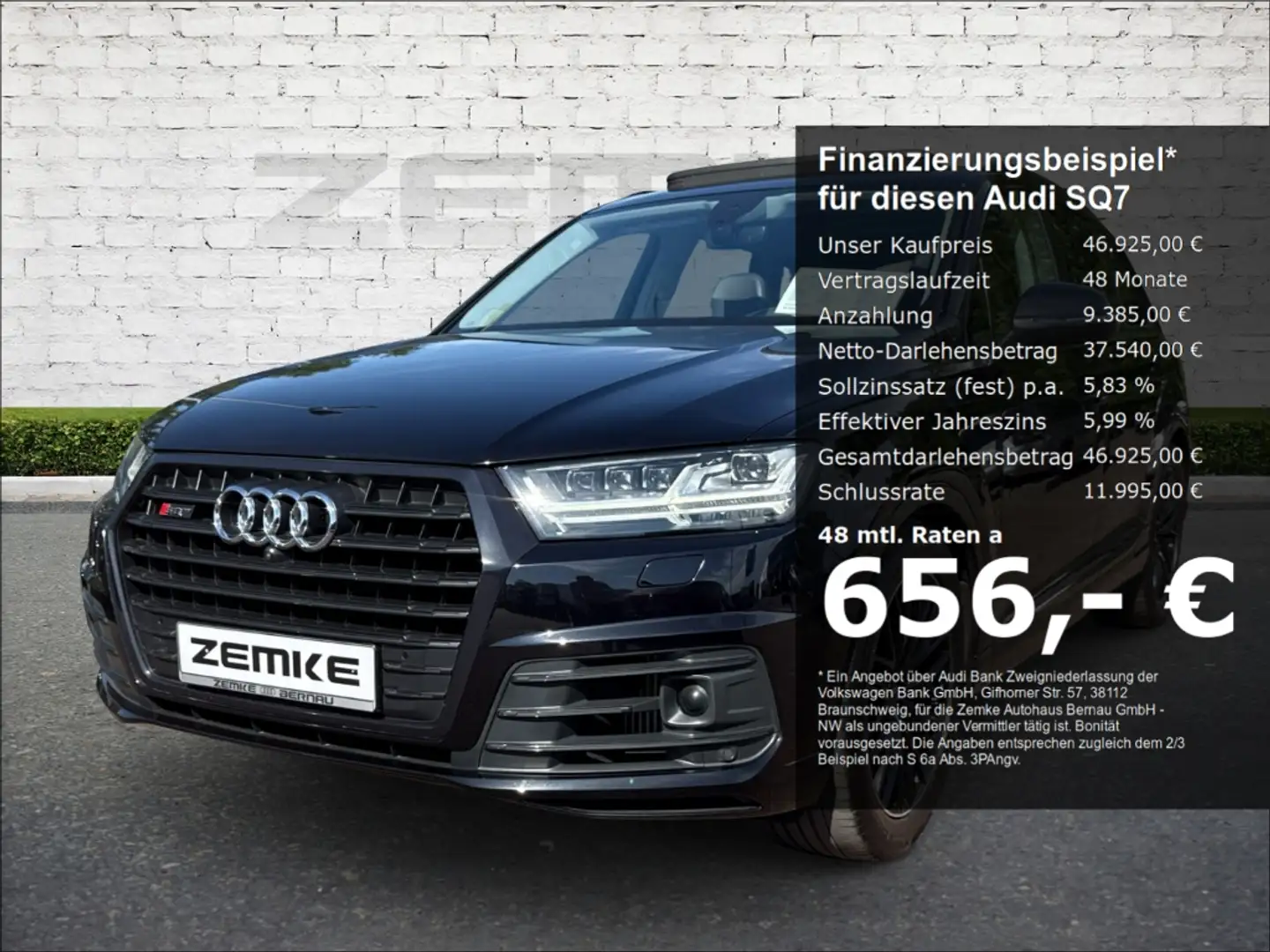 Audi SQ7 4.0 TDI quattro Matrix LED Luftfederung AD StandHZ Negro - 1