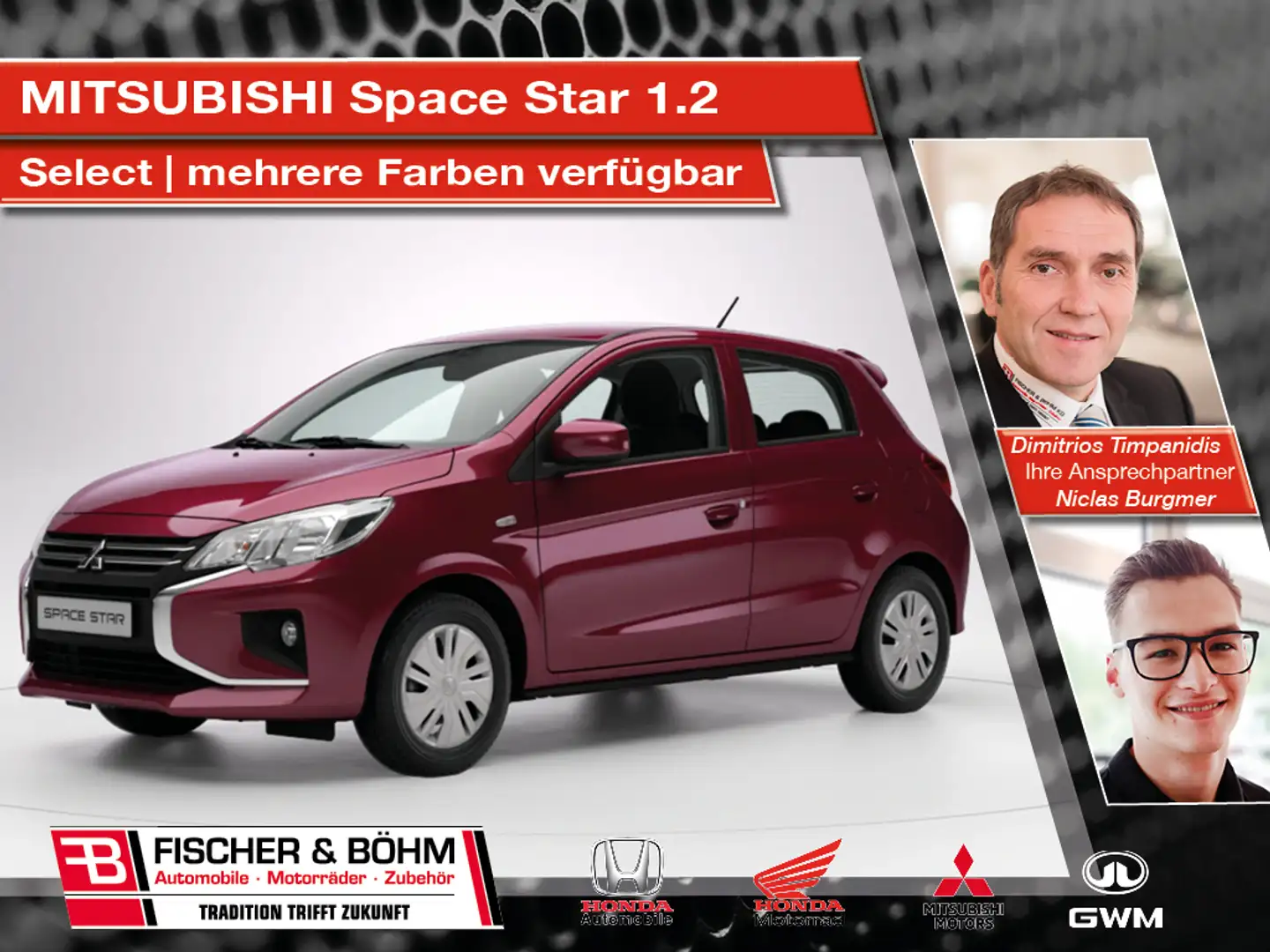 Mitsubishi Space Star Select / in meheren Farben verfügbar Rot - 1
