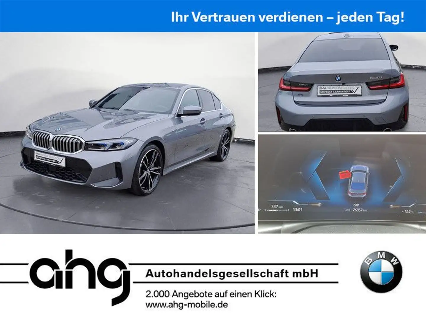 BMW 330 i M Sportpaket Innovationsp. AHK Grigio - 1