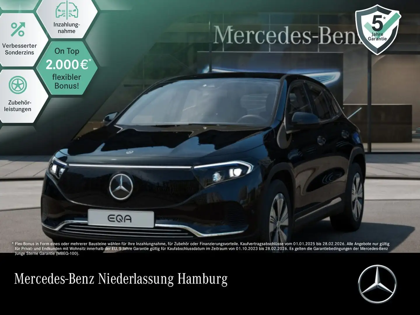Mercedes-Benz EQA 300 4M PROG+ADVANCED+KAMERA+SPUR Schwarz - 1