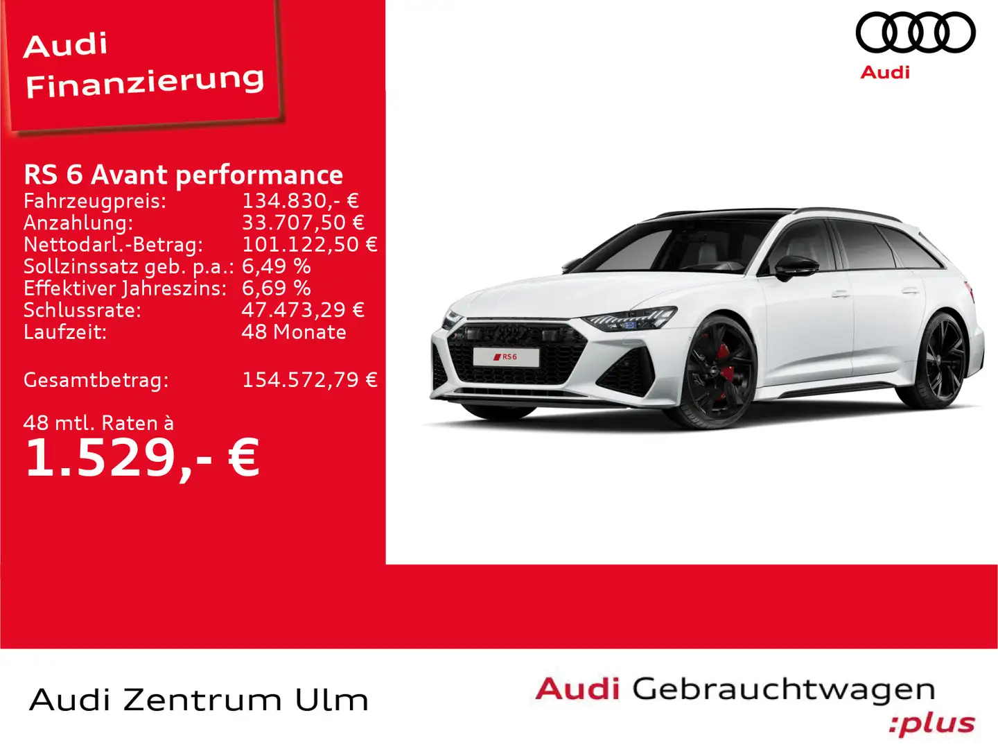 Audi RS6 RS6 Avant performance AHK PANO N-SICHT STHZ TV Weiß - 1