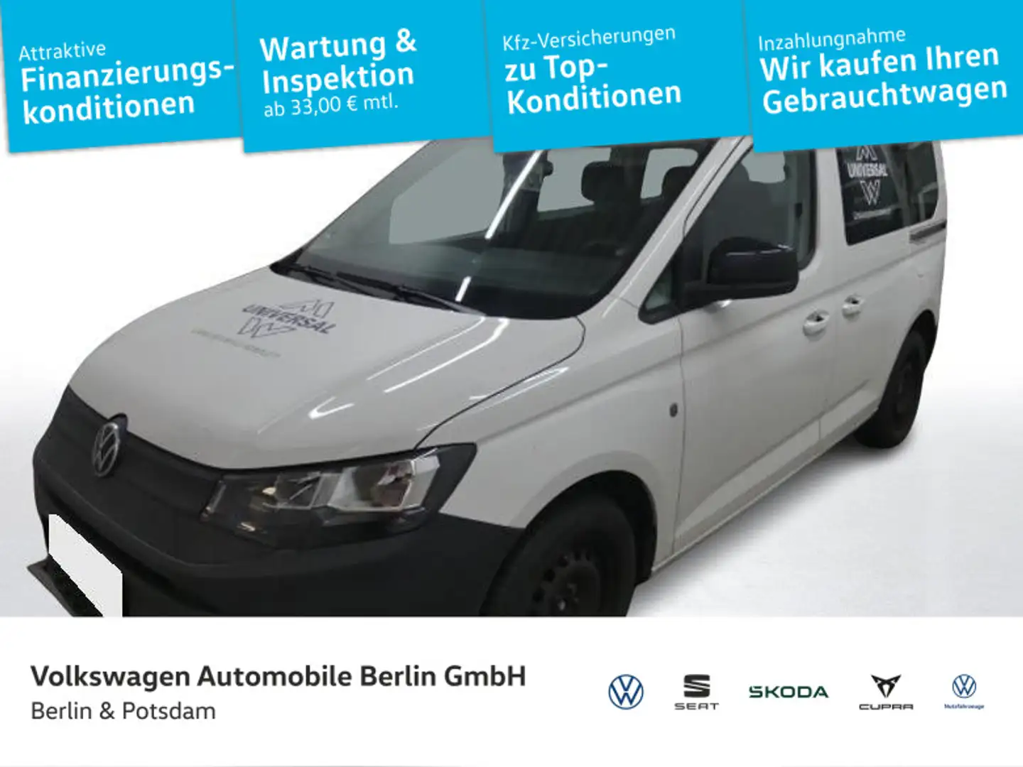 Volkswagen Caddy 2.0 TDI Klima Navi AHK Weiß - 1
