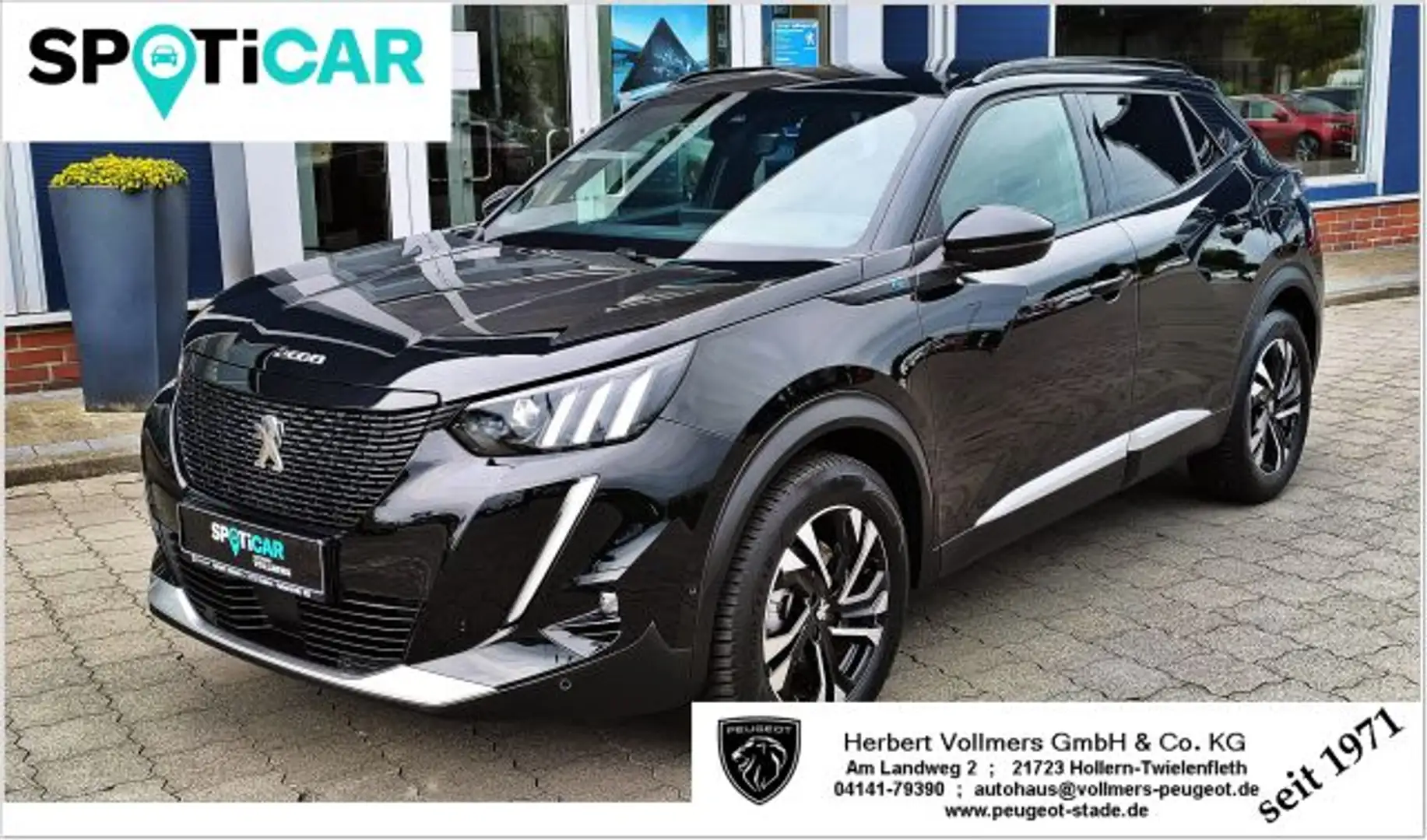Peugeot 2008 Elektro GT; Pano-Schiebedach, SHZ, GJR Zwart - 1
