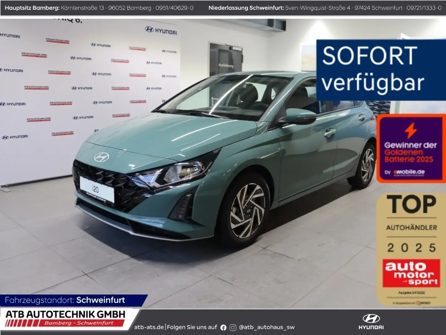 Hyundai i20 Trend MY25 1.0 T-GDI 6-MT 2WD Navi Apple CarPlay Grün - 1