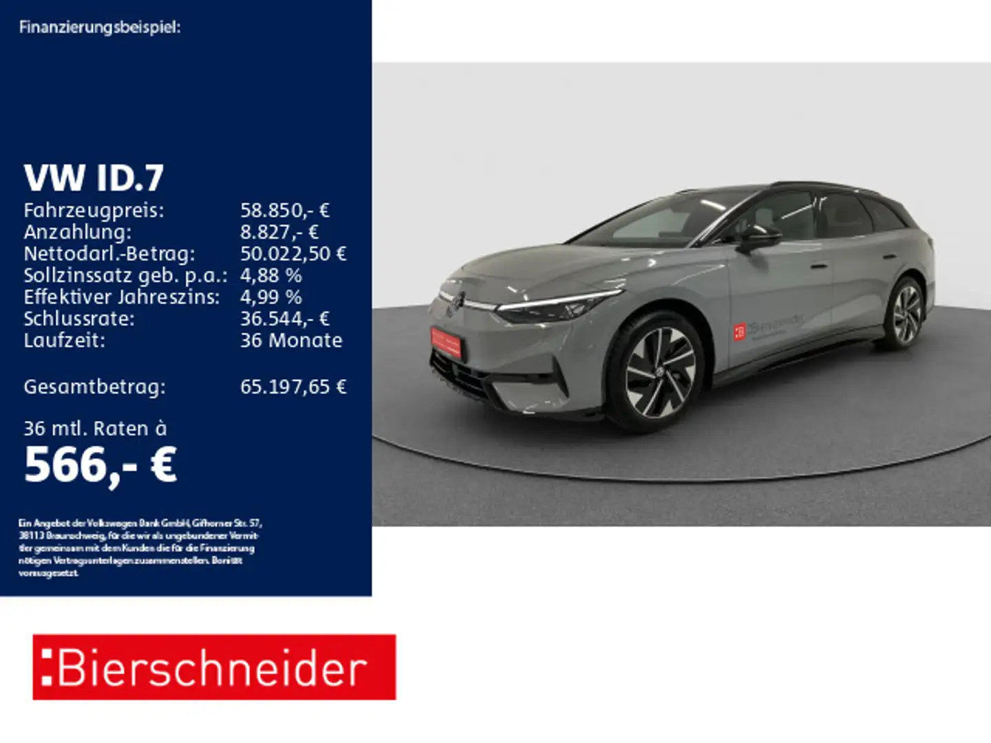 Volkswagen ID.7 Tourer Pro Black Style 21 AHK PANO NAVI WÄP Gris - 1