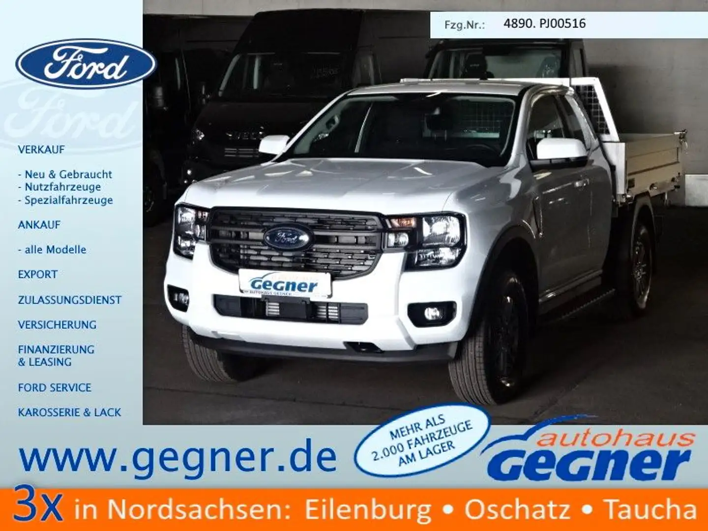 Ford Ranger 2.0L XLT XtraKab 4x4 WiPa AHK 3-S.-Kipper White - 1