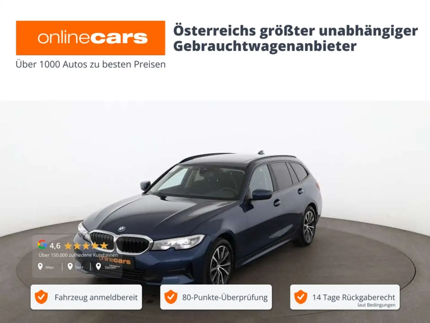 BMW 318 i Touring Advantage Aut LED SKY AHK NAVI TEMP Blau - 1