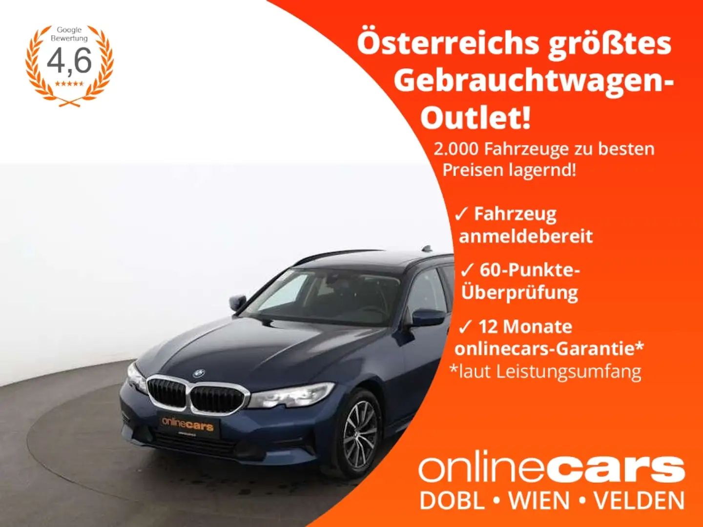 BMW 318 i Touring Advantage Aut LED SKY AHK NAVI TEMP Blau - 1
