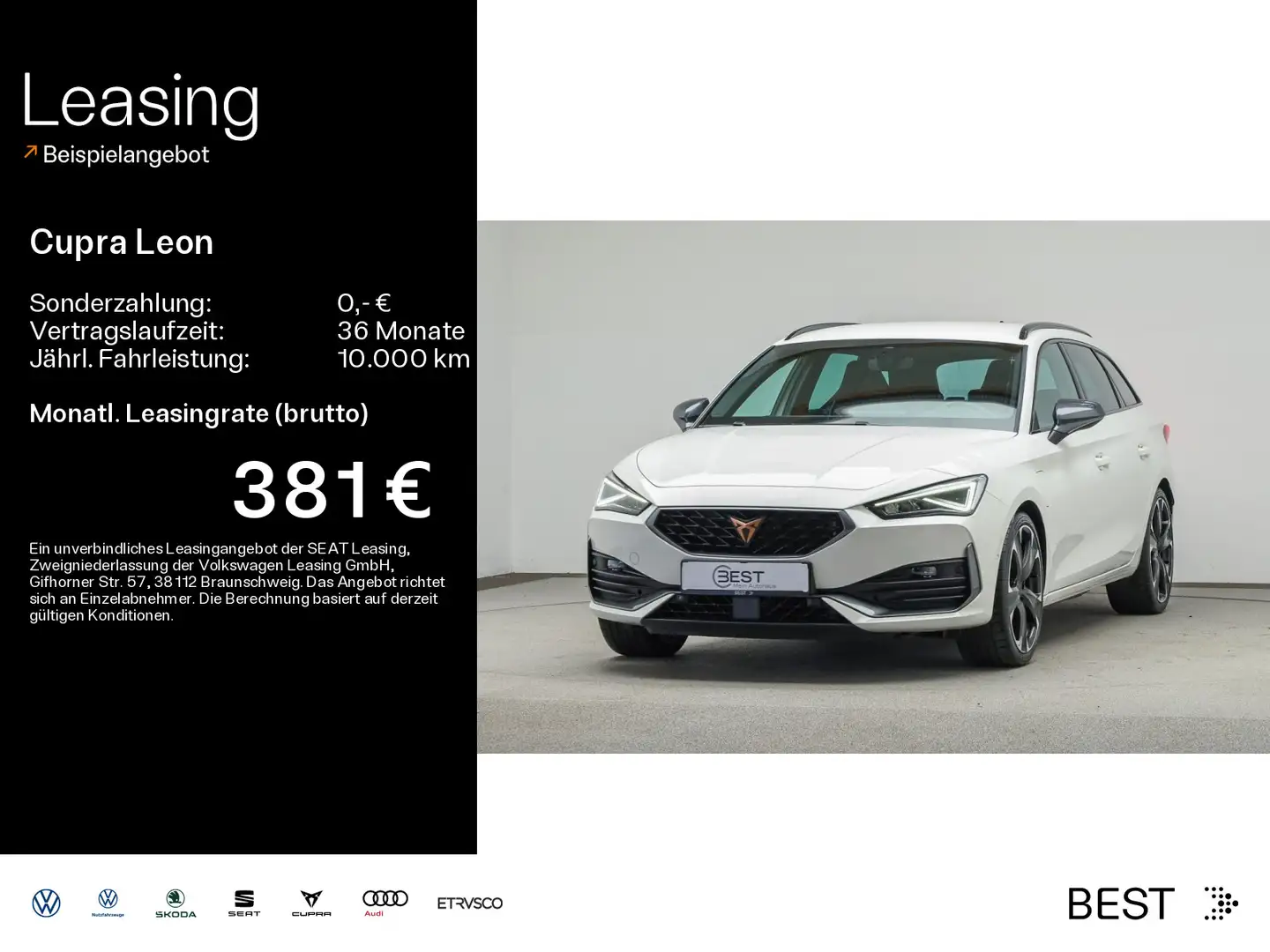 CUPRA Leon ST 1.4 e-Hybrid*LED*AHK*KAMERA*PDC*SHZ*NAVI Weiß - 1