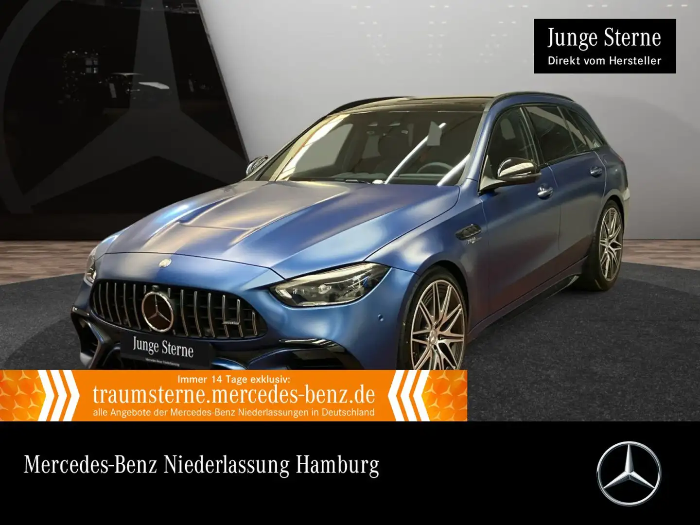 Mercedes-Benz C 63 AMG C 63 S E T-Modell NIGHT+DRIVERS+PANO+360+BURMESTER Blau - 1