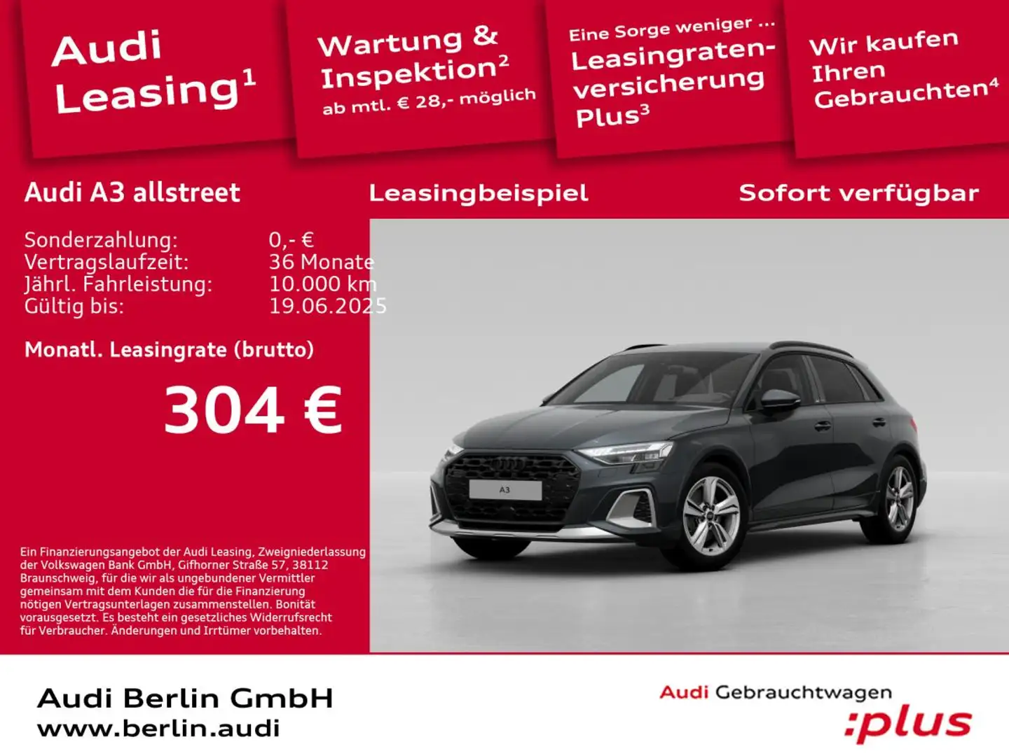 Audi A3 allstreet 35 TDI S tr. PDC AHK RFK LED NAVI Grau - 1