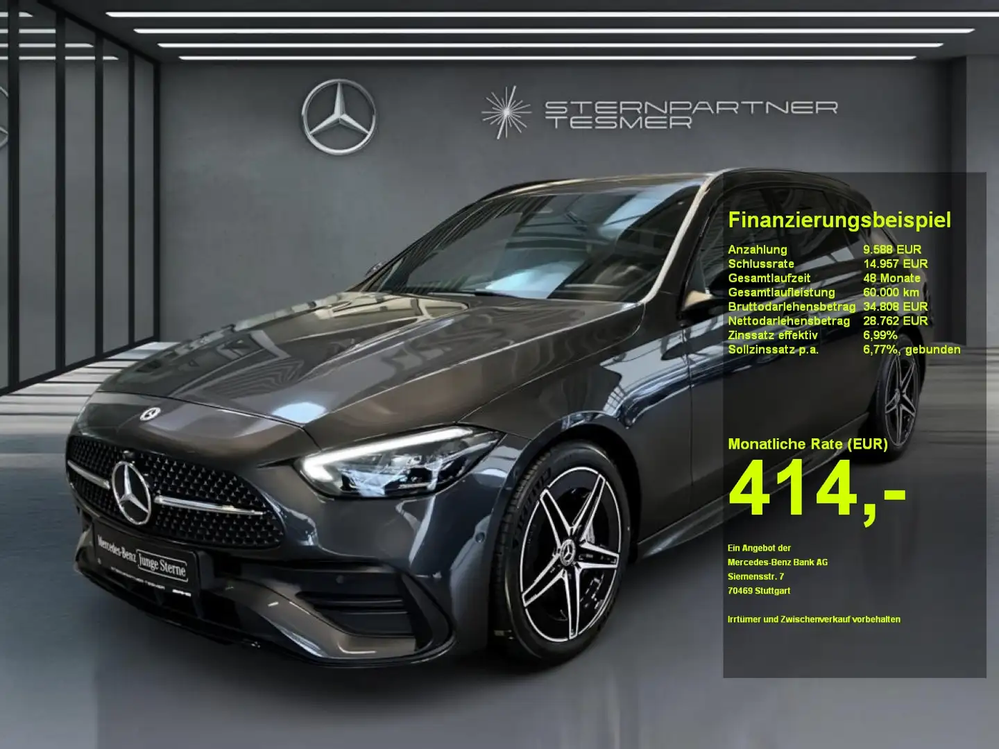 Mercedes-Benz C 180 T AMG Night LED Ad-Sound AHK 360° TotwA. Grau - 1