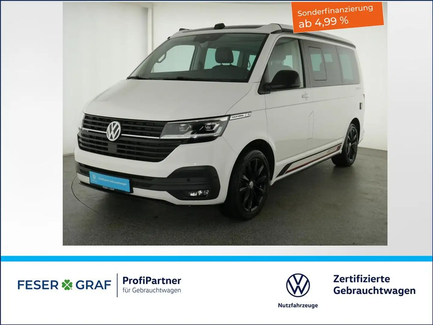 Volkswagen T6.1 California 6.1 2.0TDI BeachEdition 4x4 DSG AHK DCC RFK Weiß - 1