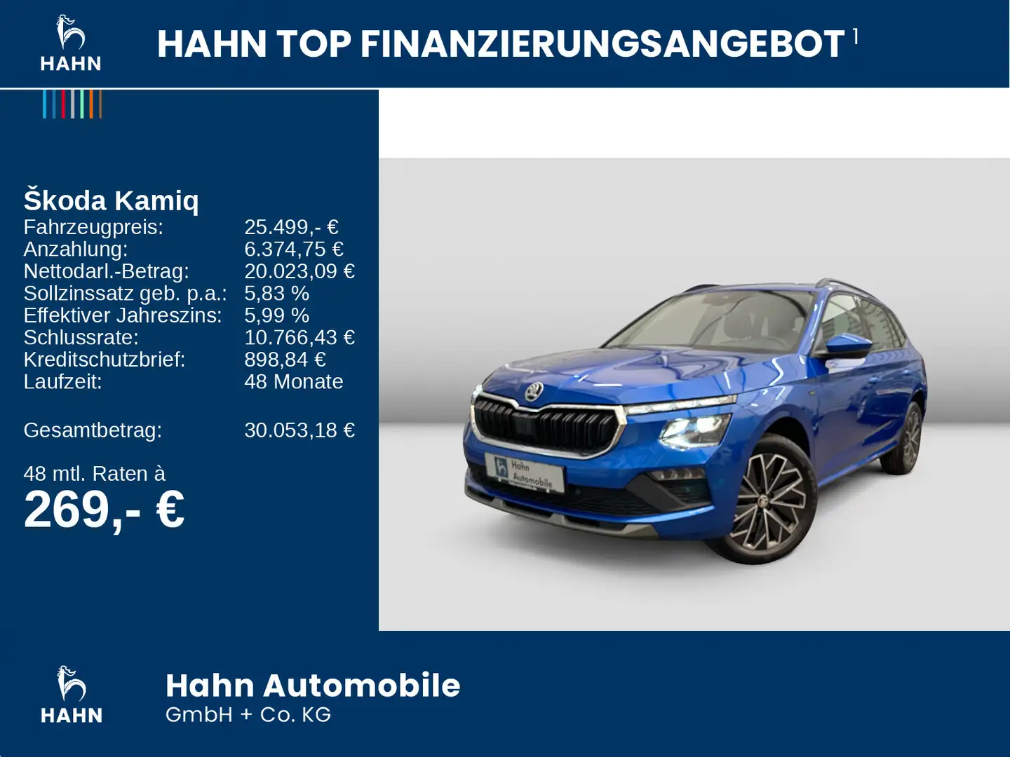 Skoda Kamiq 1.5TSI DSG Selection LED Nav Sitzh CAM APP Blau - 2