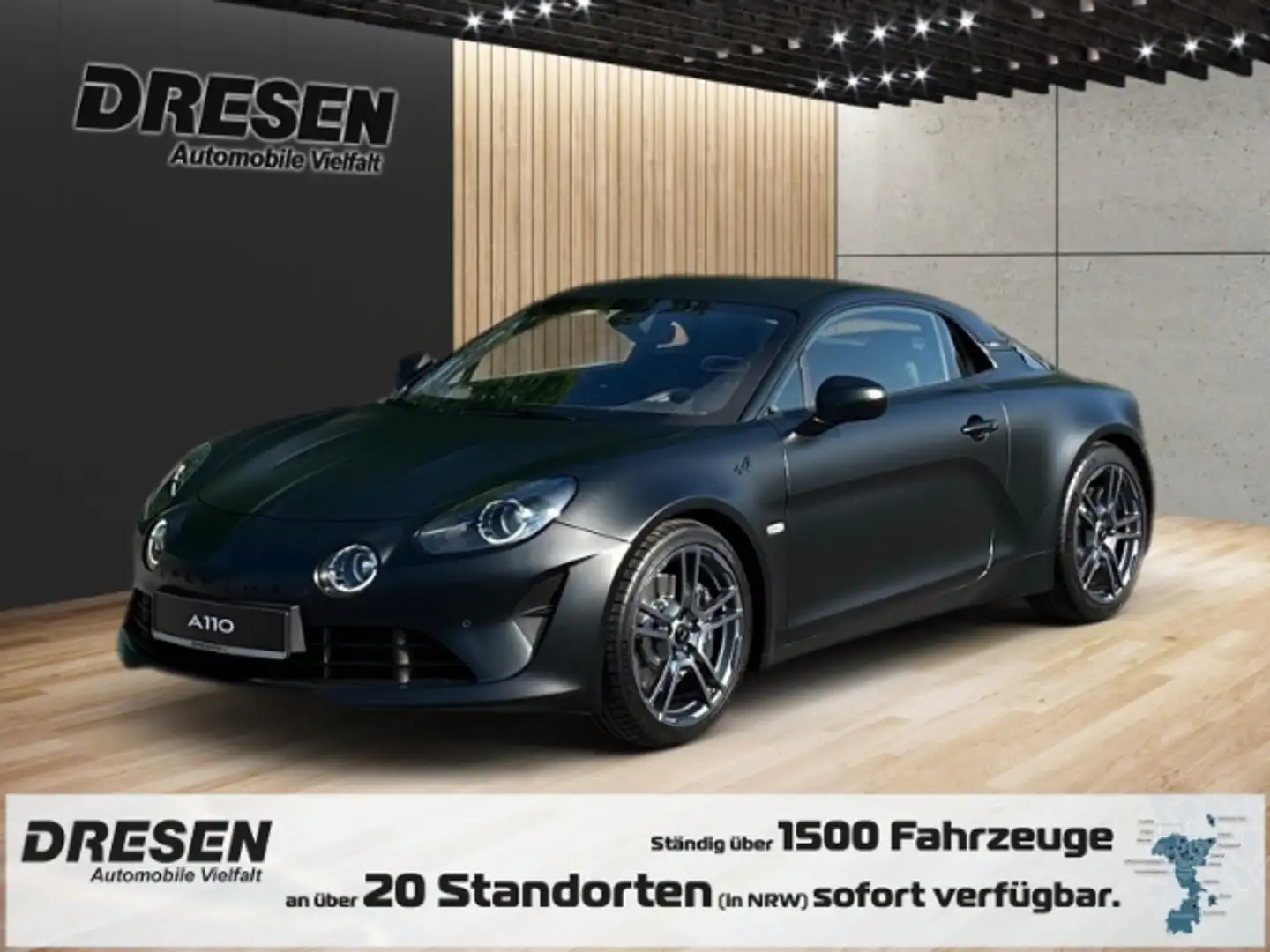 Alpine A110 GTS Schwarz-Matt!! 300 PS Automatik+beheizte,schwa Schwarz - 1