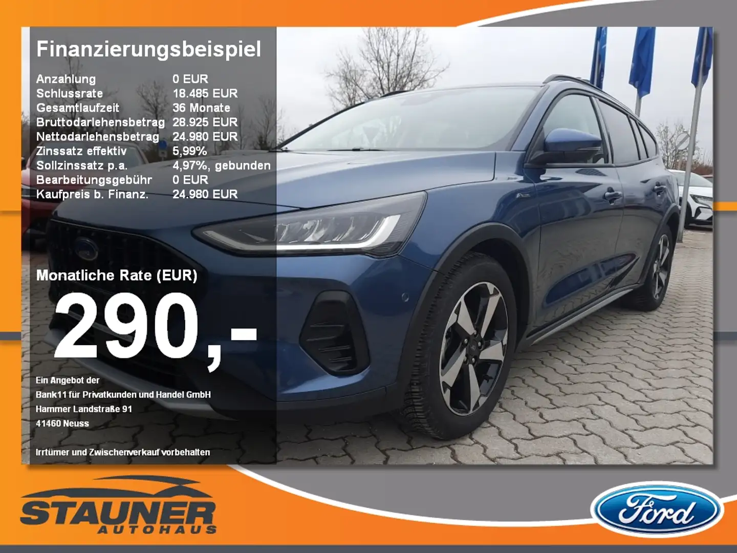 Ford Focus Turnier 1.5 Active X HUD ACC Pano Kamera Bleu - 1