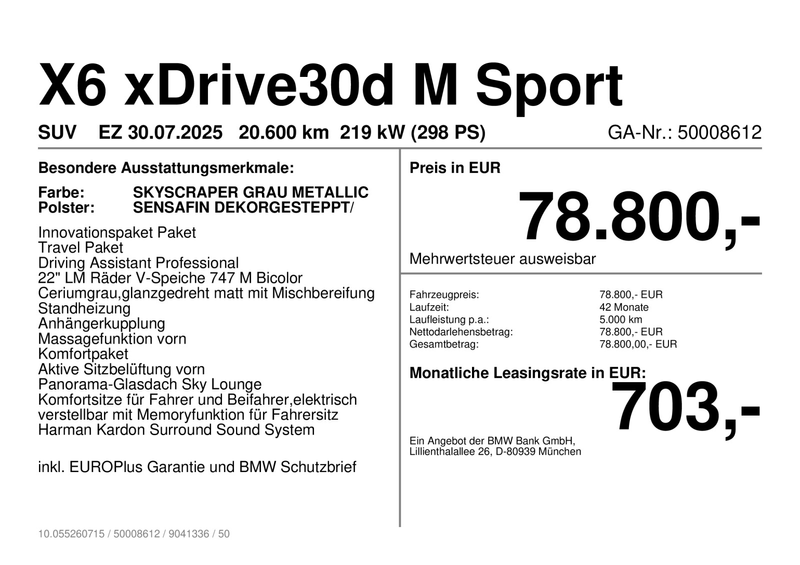 BMW X6 xDrive30d M Sport Navi Tempom.aktiv Panoramadach B — photo 3
