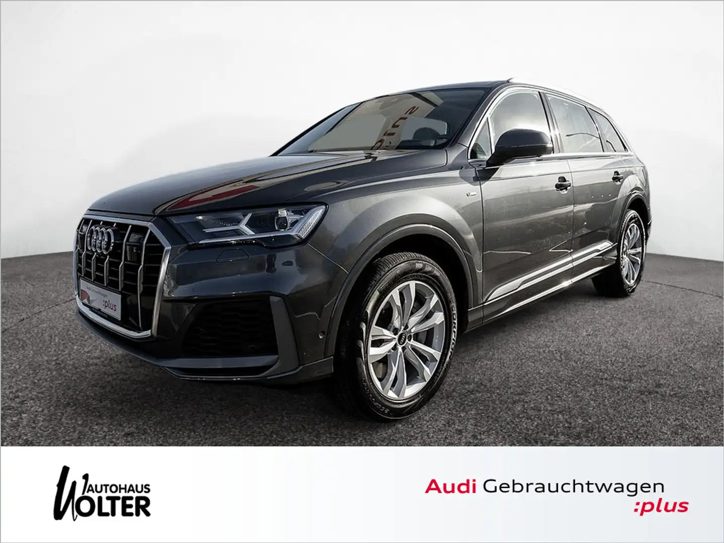Audi Q7 55 TFSIe quattro S line PANO NAVI NACHT HU Grau - 1