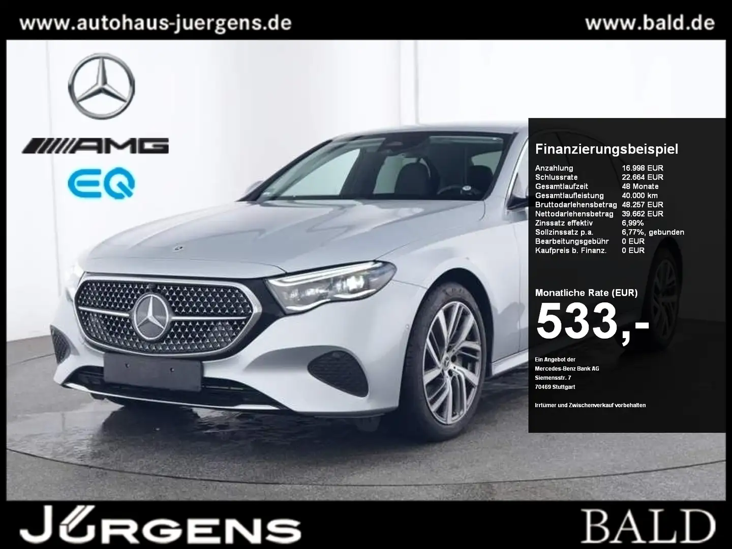 Mercedes-Benz E 300 de Avantgarde/Wide/Digital/360/Memo/19" Argento - 1