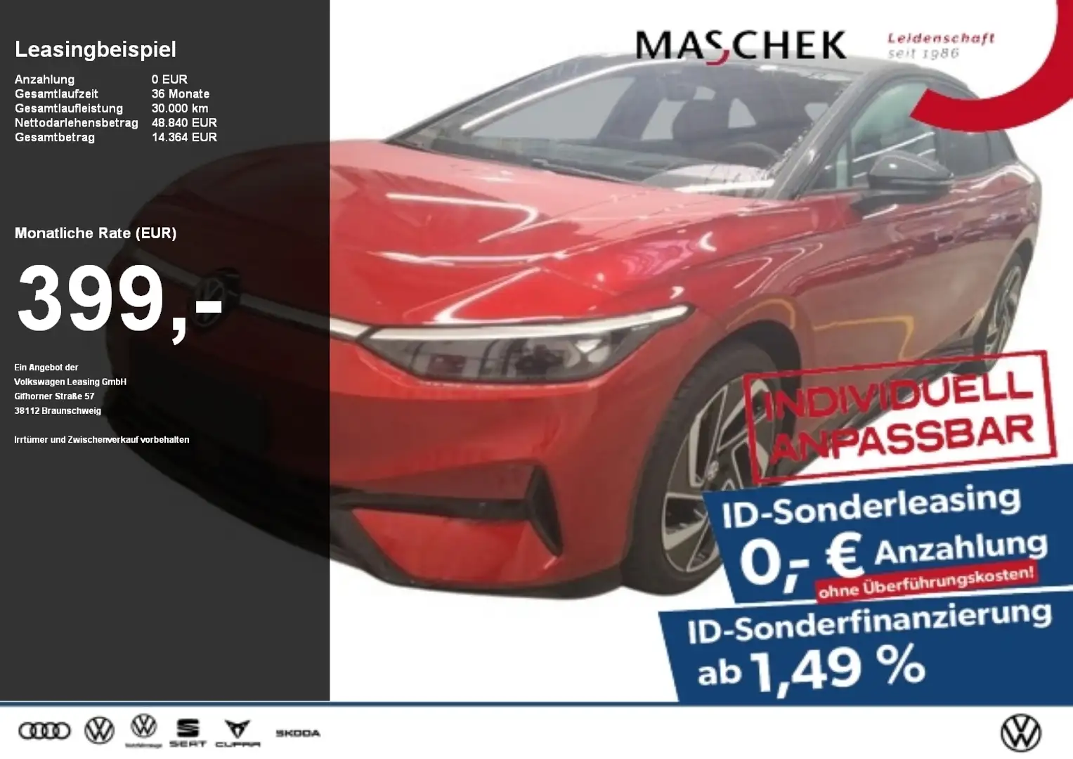 Volkswagen ID.7 Pro S Sonderleasing! BlackStyle AHK IQDrive Schwarz - 1