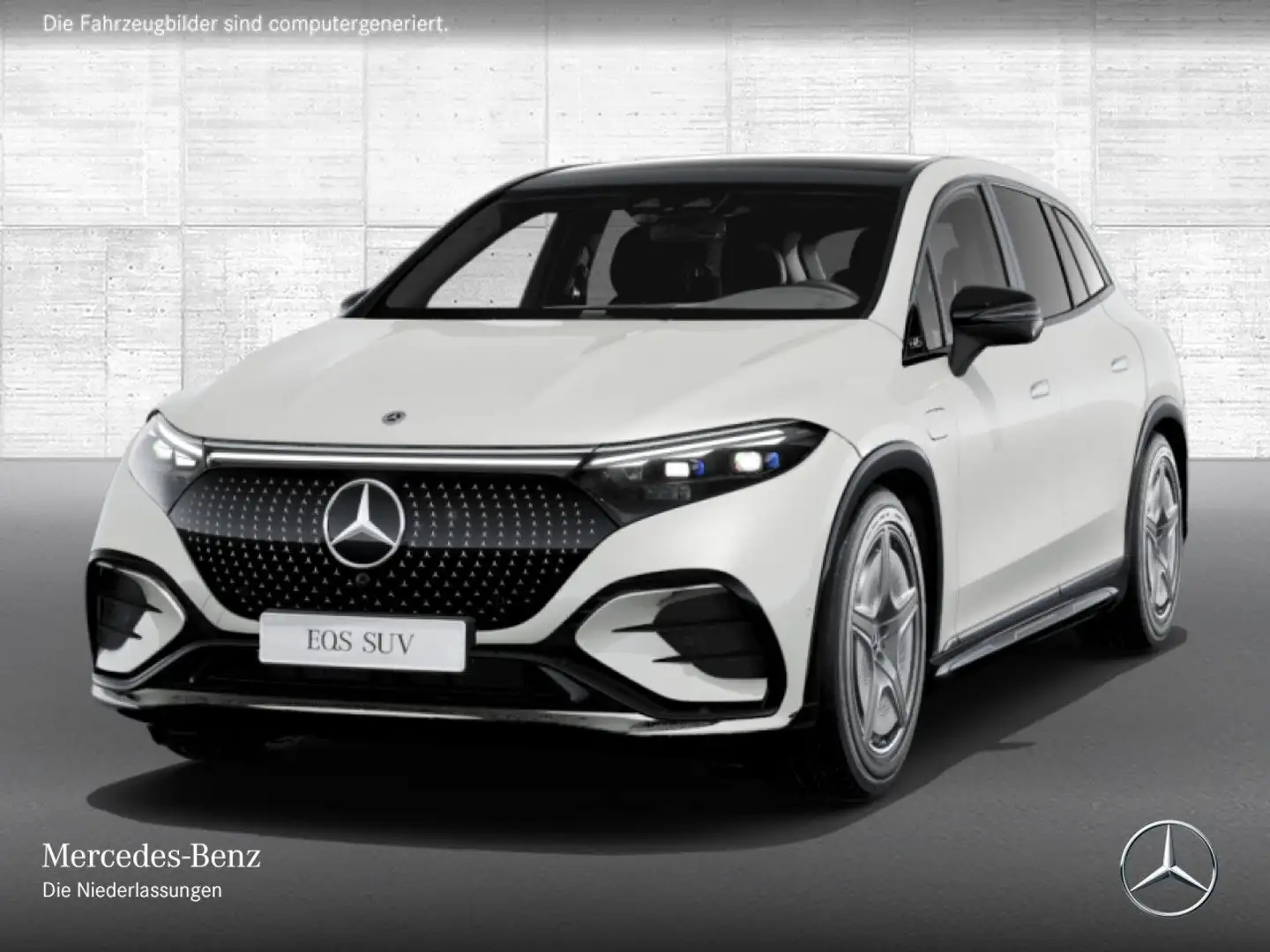 Mercedes-Benz EQS SUV EQS 450 4MATIC SUV Sport-AMG Night Pano-Dach Leder Weiß - 2