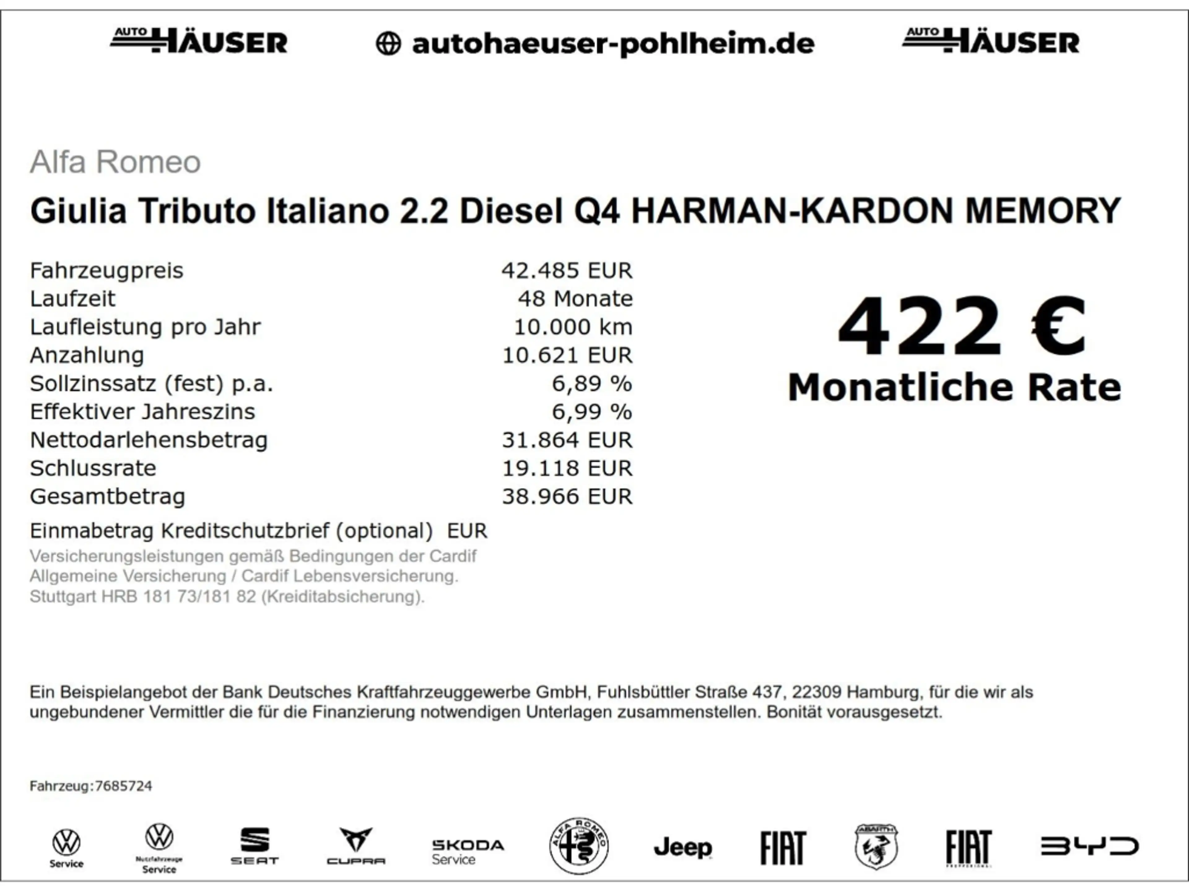 Alfa Romeo Giulia Tributo Italiano 2.2 Diesel Q4 HARMAN-KARDON MEMOR — photo 2