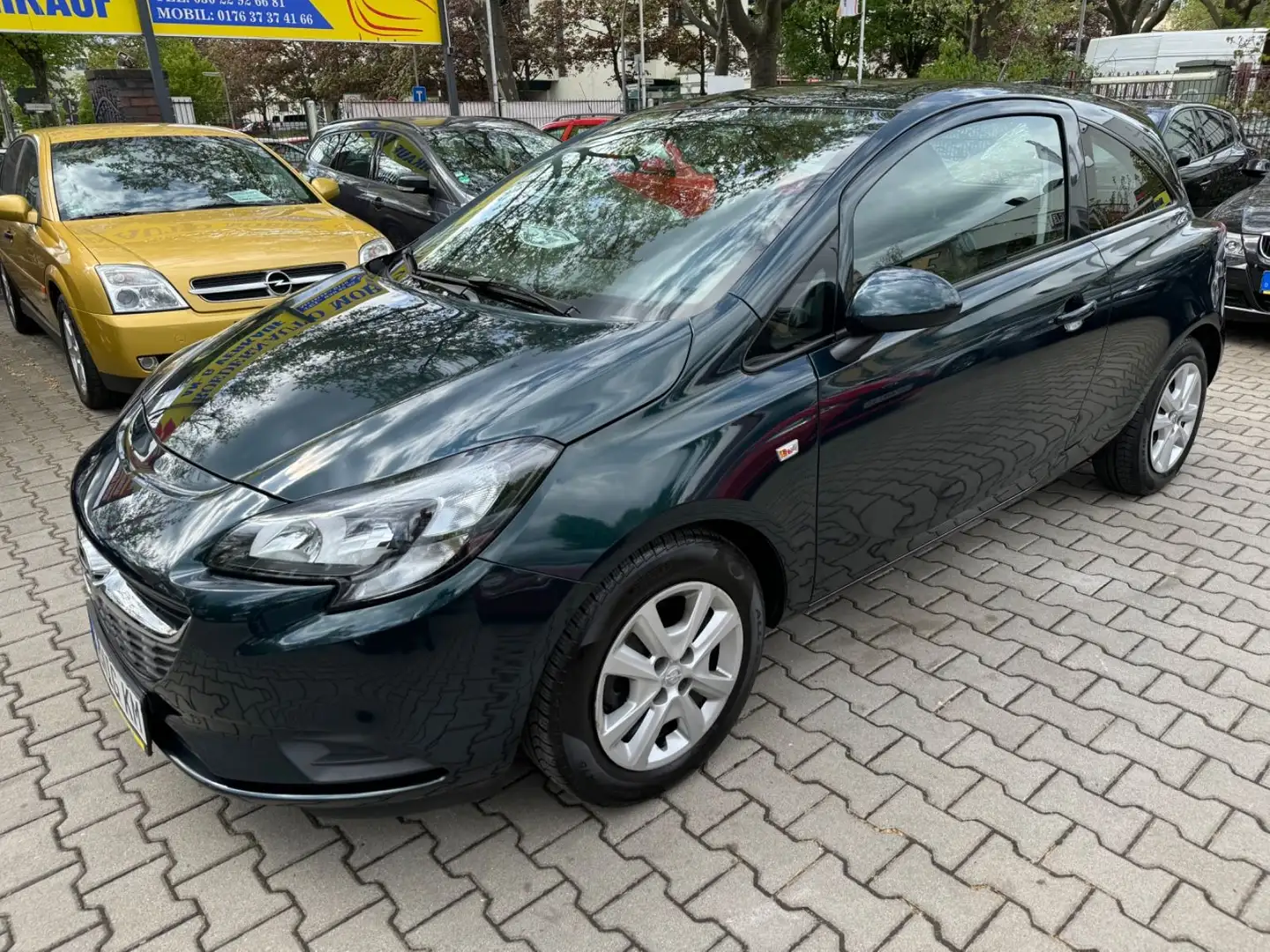 Opel Corsa E Edition*WENIG KM*SCHECKHEFT Grün - 1
