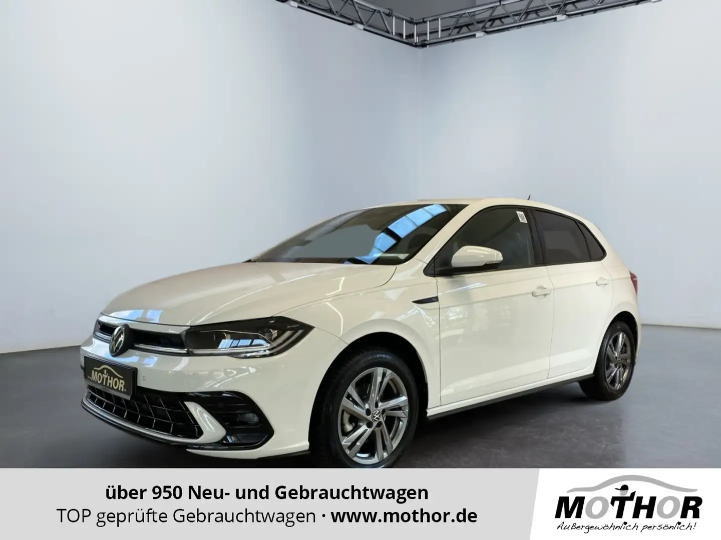 Volkswagen Polo VI R-Line 1.0 TSI DSG MATRIX KAM Sport PDC Wit - 1