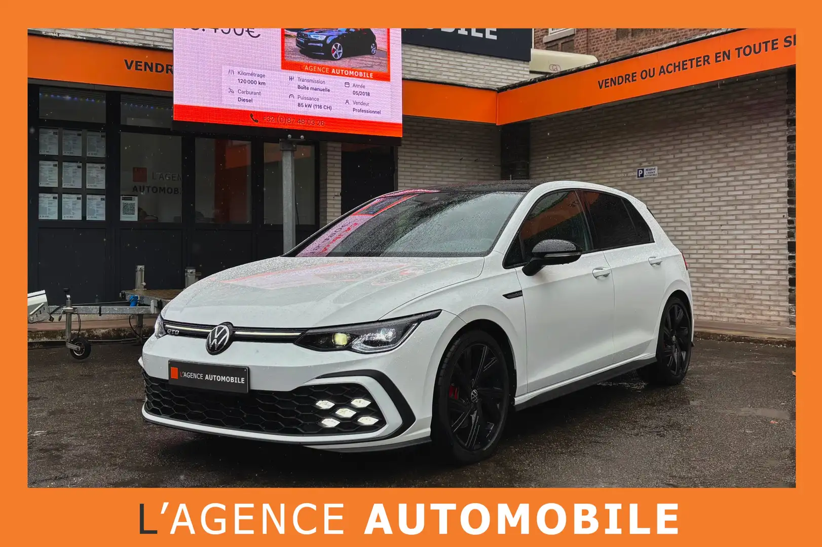 Volkswagen Golf GTD 2.0 SCR TDi DSG PANO IQ-LIGHT - GARANTIE 09/26 Blanc - 1