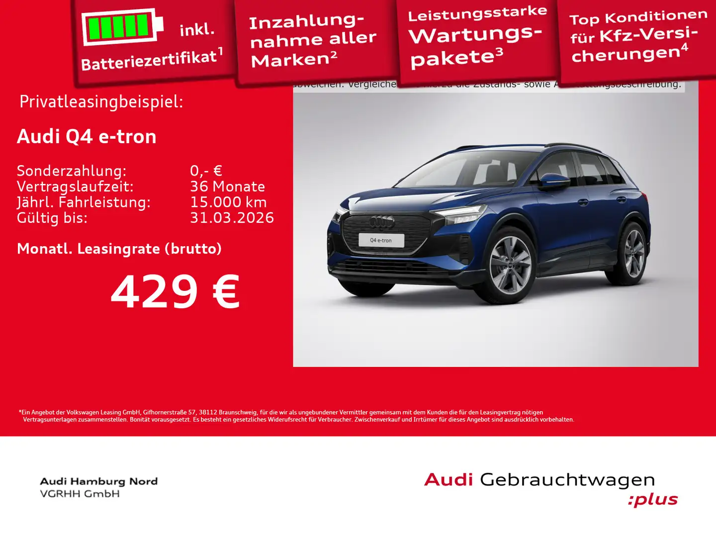 Audi Q4 e-tron Q4 45 e-tron Navi Wärmep. HeadUp ACC Smartphone Blau - 1