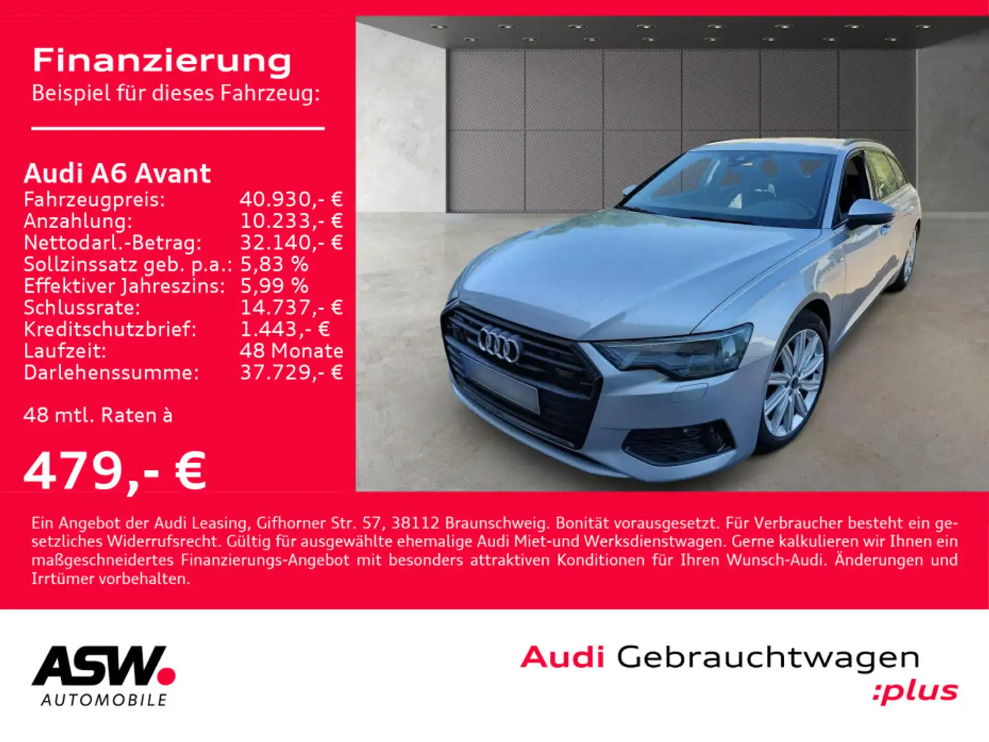 Audi A6 S line 50TFSI e quattr Navi LED RFK ACC Silber - 1