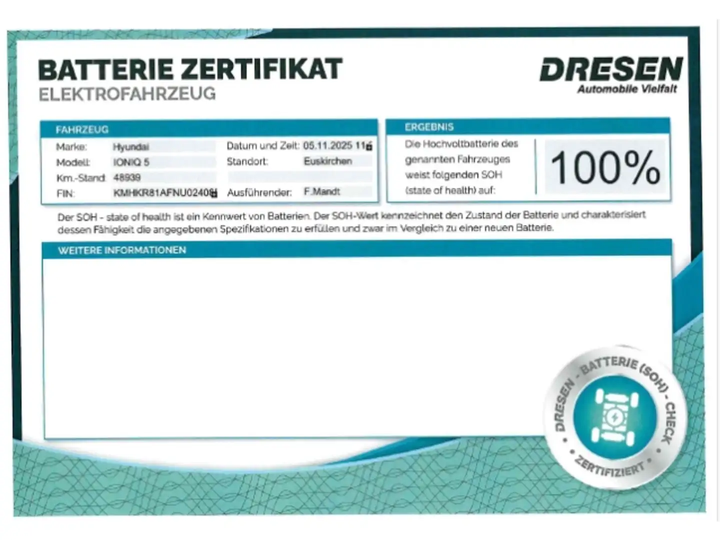 Hyundai IONIQ 5 72,6 kWh RWD UNIQ 20'' 360° Kamera HUD BOSE LED Noir - 2