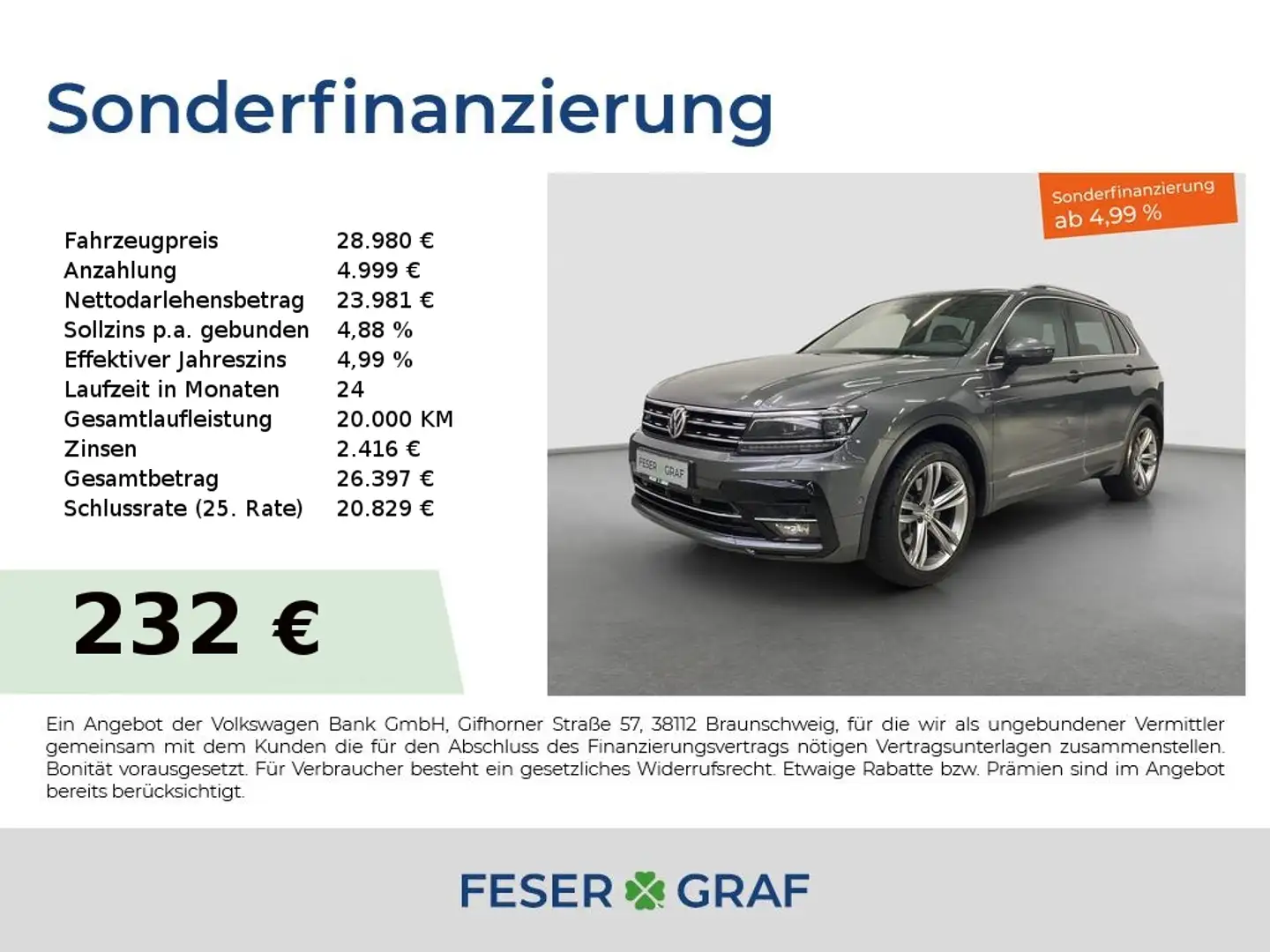 Volkswagen Tiguan R-Line 2.0 TDI 4M DSG AHK 360° ACC DCC Grijs - 1