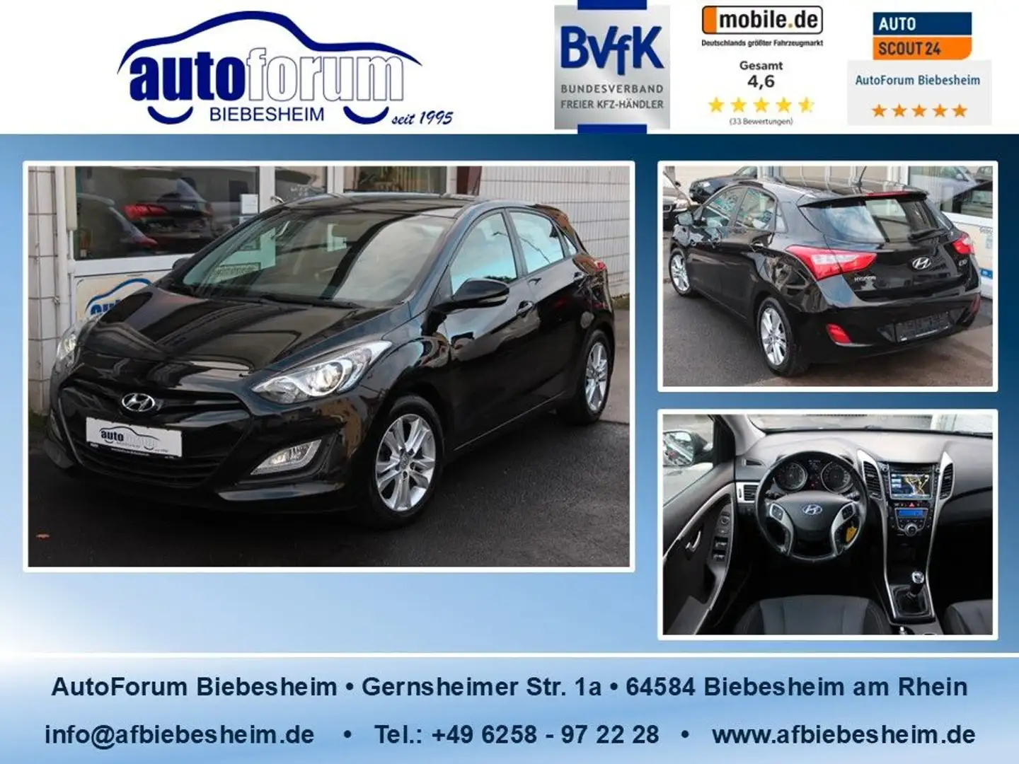 Hyundai i30 Style 1.4 Klima*Navi*Rückfahrkamera Schwarz - 1
