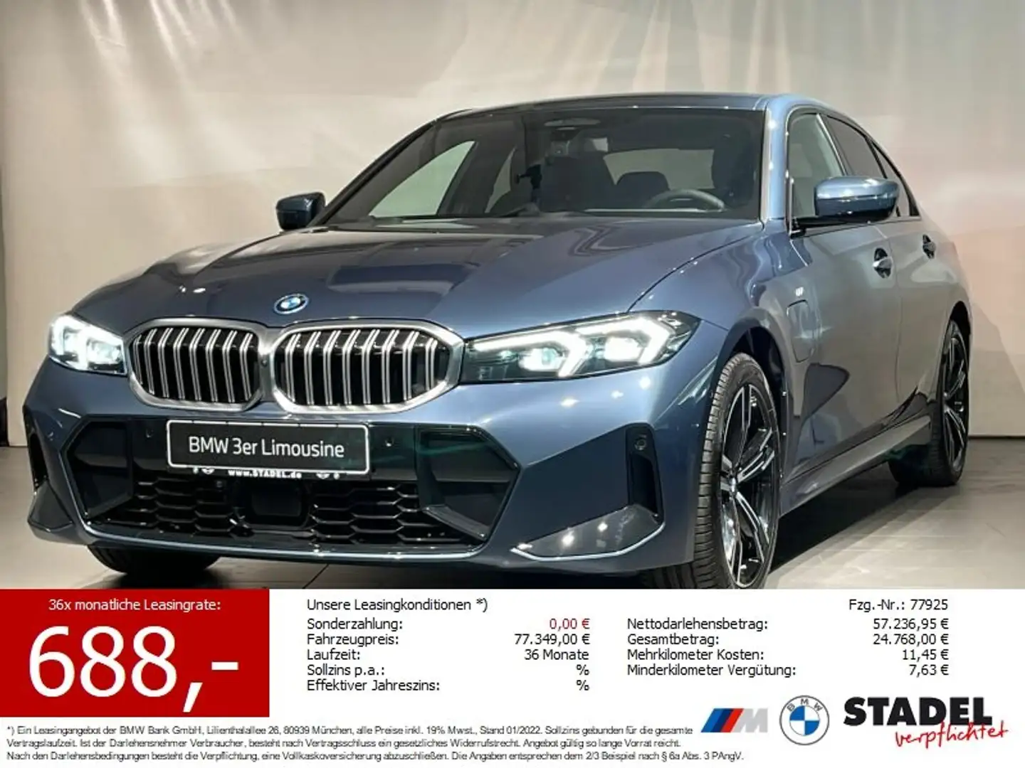 BMW 330 e xDrive Limousine M Sportpaket Blau - 1